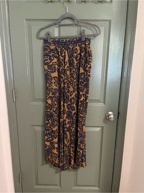 Hei Hei Mustard and Navy Paisley Wide Leg Pant